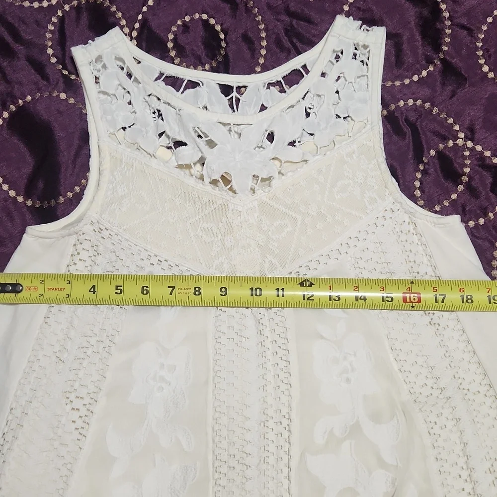 ANTHROPOLOGIE VANESSA VIRGINIA OF ANTHROPOLOGIE WOMEN'S DRES  IVORY LACE. Size 6 - Picture 10 of 11